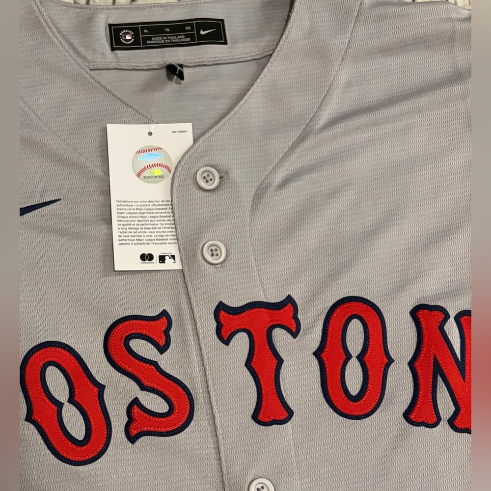 Nike Authentic Boston Red Sox MLB Baseball Gray Jersey Men’s Size: XL - Picture 3 of 6